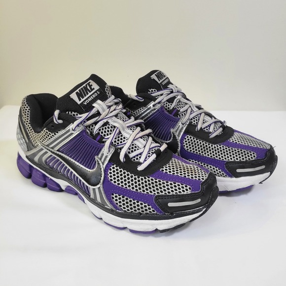 Nike Other - Nike Zoom Air Vomero 5 Mens 7.5 Running Shoes Silver Black Purple IM2220-095